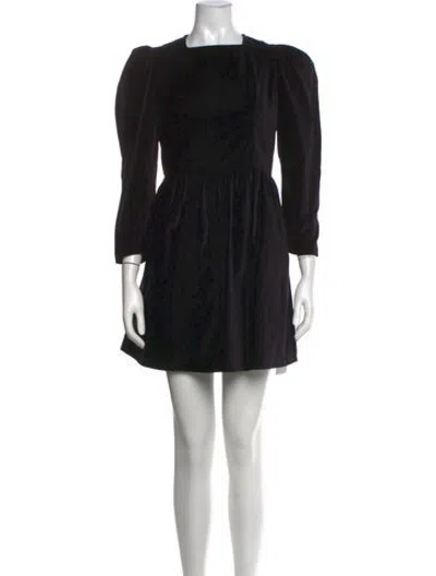 Pre-owned Batsheva Square Neckline Mini Dress In Black