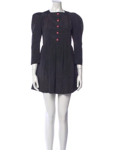 Pre-owned Batsheva Square Neckline Mini Dress In Blue