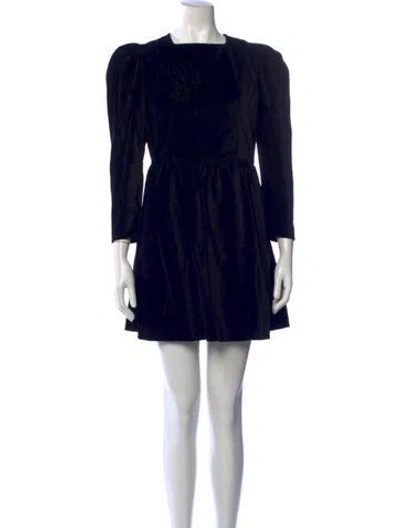 Pre-owned Batsheva Square Neckline Mini Dress In Blue