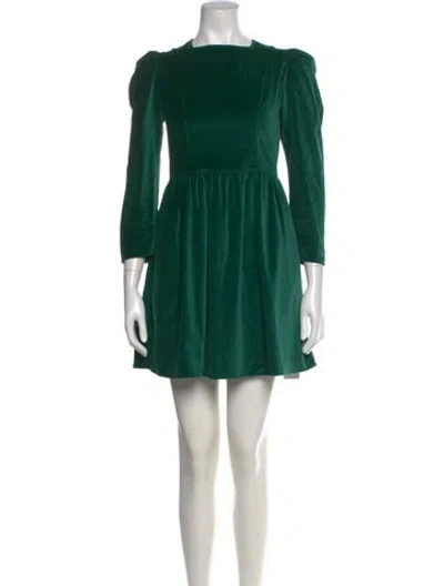 Pre-owned Batsheva Square Neckline Mini Dress In Green