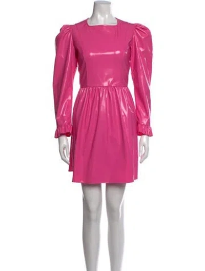 Pre-owned Batsheva Square Neckline Mini Dress In Pink
