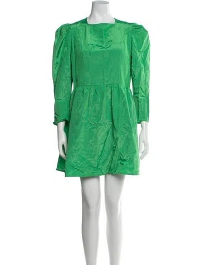Pre-owned Batsheva Square Neckline Mini Dress W/ Tags In Green