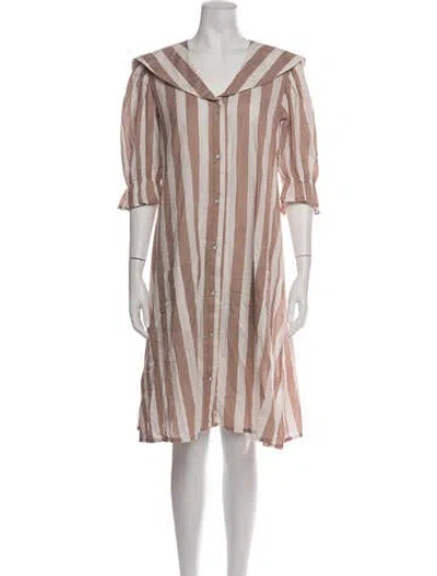 Pre-owned Batsheva Striped Midi Length Dress In Multicolor