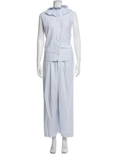 Pre-owned Batsheva Striped Set In Blue/white