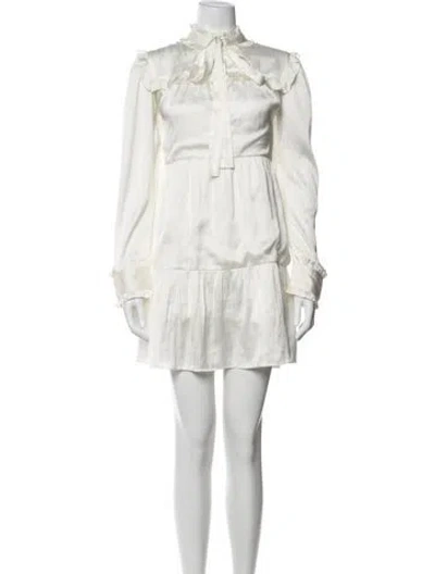 Pre-owned Batsheva Tie Neck Mini Dress In Neutral