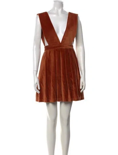 Pre-owned Batsheva V-neck Mini Dress In Orange