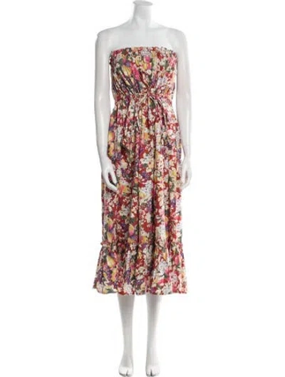 Pre-owned Batsheva X Laura Ashley Floral Print Midi Length Dress In Multi