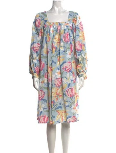 Pre-owned Batsheva X Laura Ashley Floral Print Midi Length Dress In Multicolor