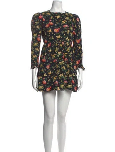 Pre-owned Batsheva X Laura Ashley Floral Print Mini Dress In Black
