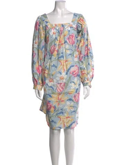 Pre-owned Batsheva X Laura Ashley Floral Print Mini Dress In Blue