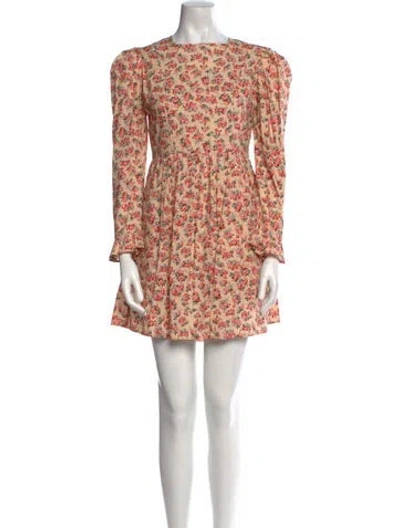 Pre-owned Batsheva X Laura Ashley Floral Print Mini Dress In Orange