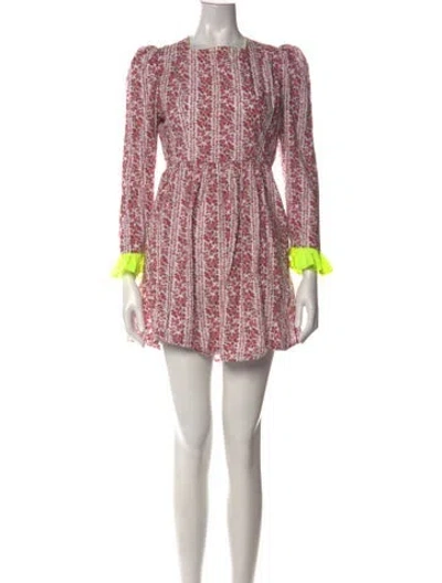 Pre-owned Batsheva X Laura Ashley Floral Print Mini Dress In Pink