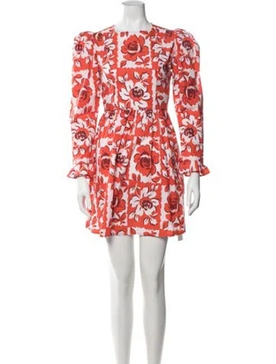 Pre-owned Batsheva X Laura Ashley Floral Print Mini Dress In Red