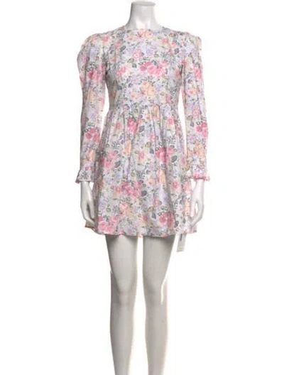 Pre-owned Batsheva X Laura Ashley Floral Print Mini Dress W/ Tags In Pink/white