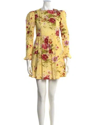 Pre-owned Batsheva X Laura Ashley Floral Print Mini Dress In Yellow