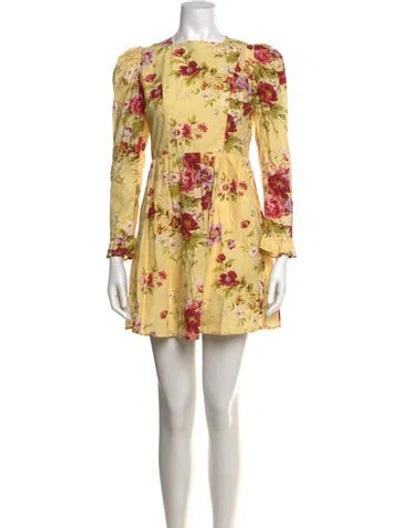 Pre-owned Batsheva X Laura Ashley Floral Print Mini Dress In Yellow