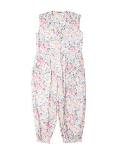 Pre-owned Batsheva X Laura Ashley Floral Print Scoop Neck Jumpsuit In Pink