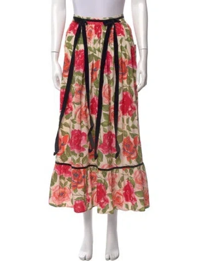 Pre-owned Batsheva X Laura Ashley Printed Midi Length Skirt In Multi