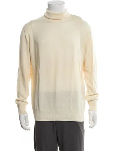 Pre-owned Battaglia Cashmere Turtleneck Pullover In Neutral