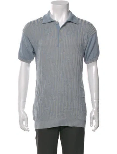 Pre-owned Battaglia Collar Short Sleeve Polo Shirt In Gray
