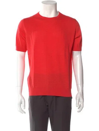 Pre-owned Battaglia Crew Neck Short Sleeve T-shirt In Red