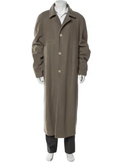 Pre-owned Battaglia Trench Coat In Green