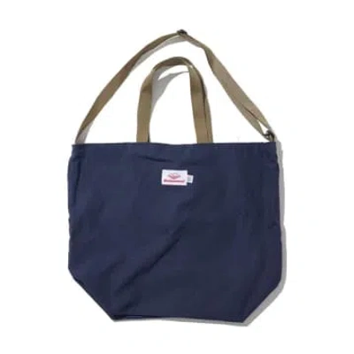 Battenwear Packable Tote Bag In Ripstop Navy Tan In Blue