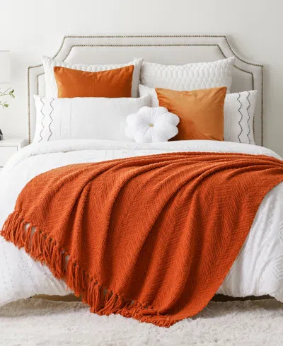 Battilo Herringbone Chenille Knit Throw, 60"x 80"