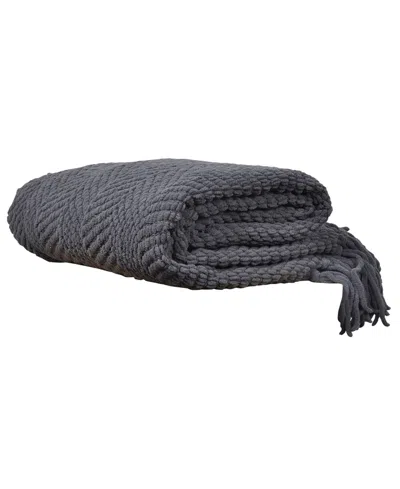 Battilo Knit Zig Zag Textured Woven Micro Chenille Throw, Extra Large In Gray