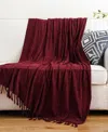 Battilo Lifestyle Chenille Throw With Fringe Tassels, 50" X 60"