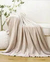 Battilo Lifestyle Solid Woven Micro Chenille Throw, 51" X 67" In Beige