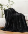 Battilo Lifestyle Solid Woven Micro Chenille Throw, 51" X 67" In Black
