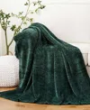 Battilo Lifestyle Solid Woven Micro Chenille Throw, 51" X 67" In Dark Green