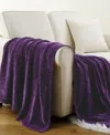 Battilo Lifestyle Solid Woven Micro Chenille Throw, 51" X 67" In Purple