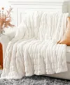 Battilo Luxurious Reversible Rabbit Faux Fur Throw, 50" X 60"