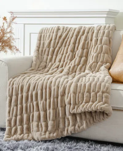 Battilo Luxurious Reversible Rabbit Faux Fur Throw, 60" X 80"
