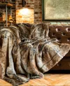 Battilo Luxury Tipped Faux Fur Throw, 60" X 80" In Brown