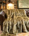 Battilo Luxury Tipped Faux Fur Throw, 60" X 80" In Ochre