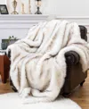 Battilo Luxury Tipped Faux Fur Throw, 60" X 80" In White