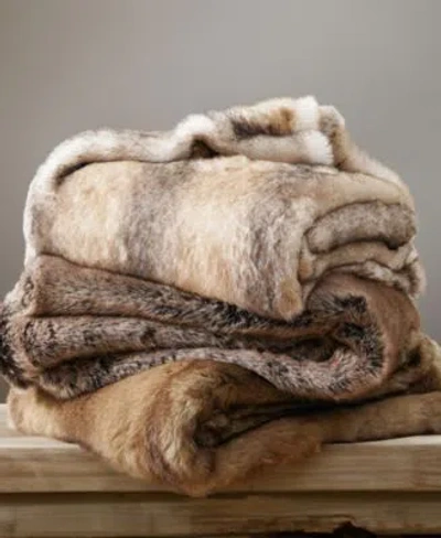 Battilo Luxury Tipped Faux Fur Throw In Camel