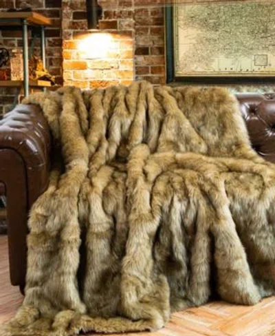 Battilo Luxury Tipped Faux Fur Throw In Gray