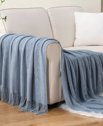 Battilo Texture Triple Zig-zag Lightweight Throw, 50" X 60"