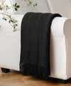 Battilo Texture Triple Zig-zag Lightweight Throw, 50" X 60" In Black