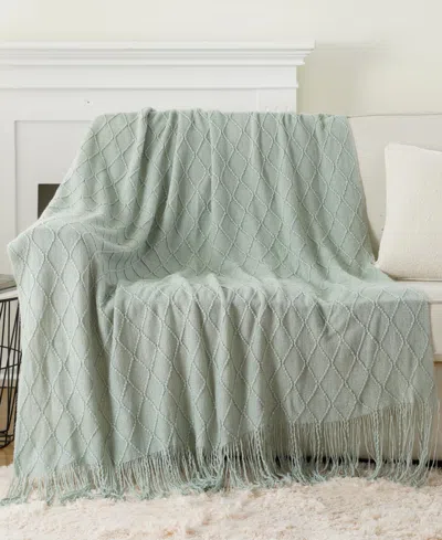 Battilo Texture Triple Zig-zag Lightweight Throw, 50" X 60" In Blue