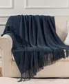 Battilo Texture Triple Zig-zag Lightweight Throw, 50" X 60" In Blue