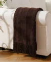Battilo Texture Triple Zig-zag Lightweight Throw, 50" X 60" In Brown Wavy