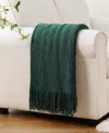 Battilo Texture Triple Zig-zag Lightweight Throw, 50" X 60" In Christmas Green
