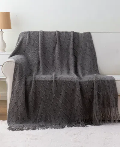 Battilo Texture Triple Zig-zag Lightweight Throw, 50" X 60" In Gray