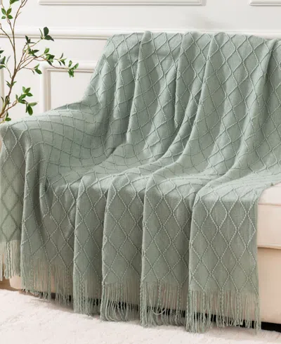 Battilo Texture Triple Zig-zag Lightweight Throw, 50" X 60" In Green