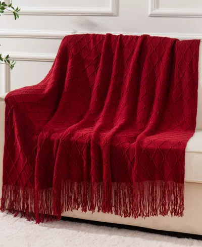 Battilo Texture Triple Zig-zag Lightweight Throw, 50" X 60" In Red